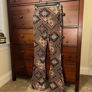 Bohemian Patterned Flare Pants